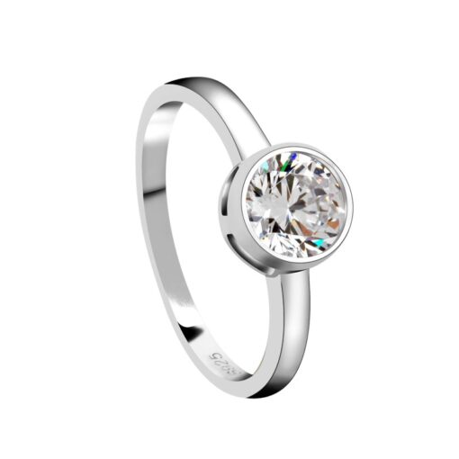 Wholesale Luxury CZ Diamond 925 Pure Sterling Silver Wedding Ring