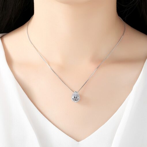 Wholesale Luxury Elegant Women CZ 925 Sterling Silver Necklace 1