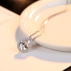 Wholesale Luxury Elegant Women CZ 925 Sterling Silver Necklace 4