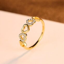 Wholesale Luxury Gold Plating Heart Design 925 Silver 2