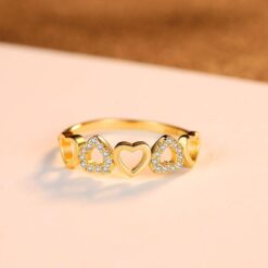 Wholesale Luxury Gold Plating Heart Design 925 Silver 3