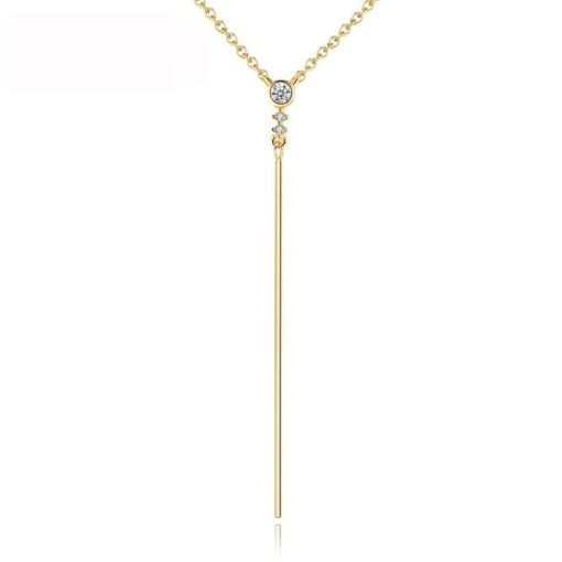Wholesale Minimalist Gold Plated Jewelry CZ Necklace