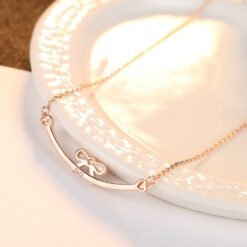 Wholesale Popular 925 Sterling Silver Bowknot Love Women Choker Necklace 5