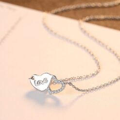 Wholesale Popular Fashion 925 Silver Heart Necklace 2