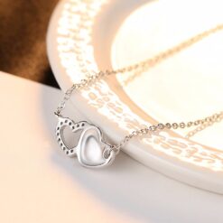 Wholesale Popular Fashion 925 Silver Heart Necklace 4