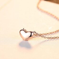 Wholesale Real Silver Heart Pendent Necklace Gold 3