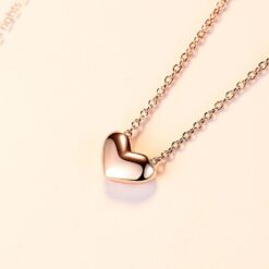 Wholesale Real Silver Heart Pendent Necklace Gold 4