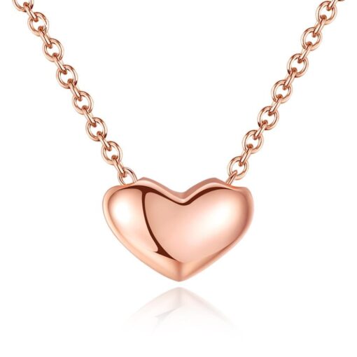 Wholesale Real Silver Heart Pendent Necklace Gold