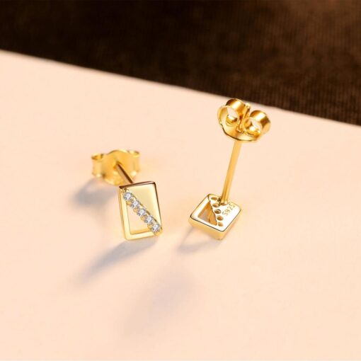 Wholesale Rectangle Small 925 Sterling Silver Stud 4