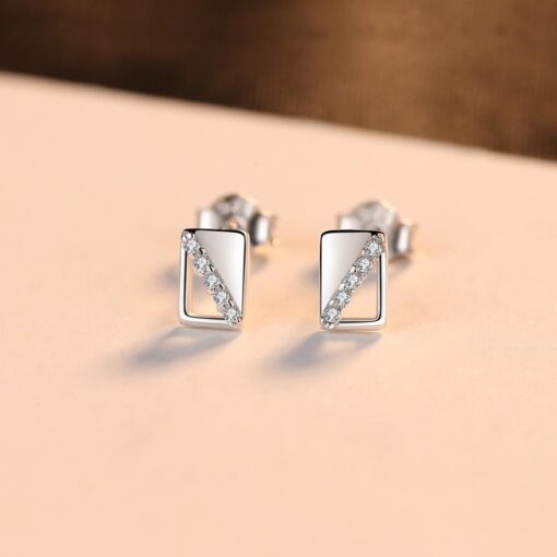 Wholesale Rectangle Small 925 Sterling Silver Stud 5