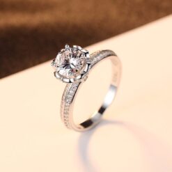 Wholesale Romantic Clear CZ Wedding Rings 3