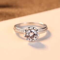 Wholesale Romantic Clear CZ Wedding Rings 4