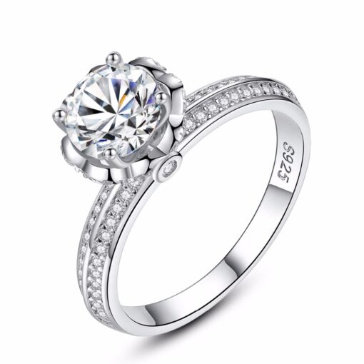 Wholesale Romantic Clear CZ Wedding Rings