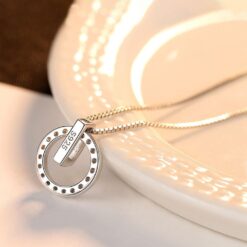 Wholesale Round Shaped Micro Paved Pendant Necklace 4