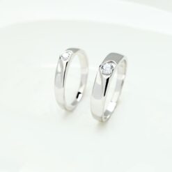 Wholesale S925 Silver Ring Jewelry Man Fashion CZ Diamond Couple Ring 1
