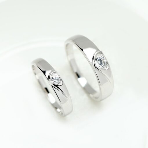 Wholesale S925 Silver Ring Jewelry Man Fashion CZ Diamond Couple Ring 2