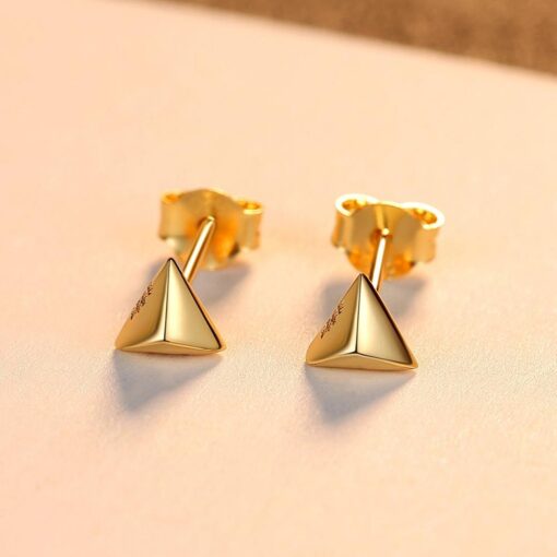 Wholesale Silver Earrings Minimal Triangular Pyramid 4
