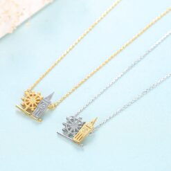 Wholesale Silver Windmill Big Ben Necklace 3