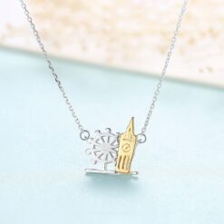 Wholesale Silver Windmill Big Ben Necklace 4