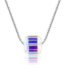 Wholesale Simple Cube Australia Crystal Pendant Necklace