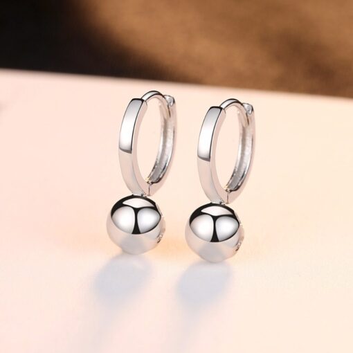 Wholesale Simple Fancy Round Ball Shape 925 Silver Earring 3