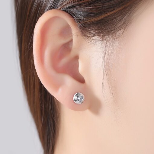 Wholesale Simple Fine 925 Silver Stud Earrings 4
