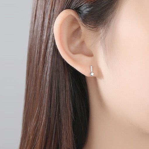 Wholesale Star Zirconia Womens Earrings 925 Sterling 2
