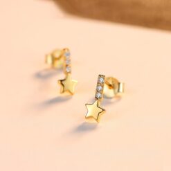 Wholesale Star Zirconia Womens Earrings 925 Sterling 4