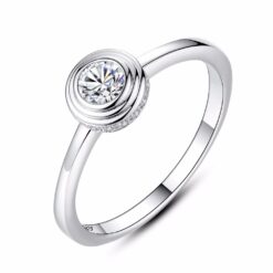 Wholesale The Latest Design 925 Silver Round Engagement Ring