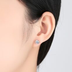 Wholesale Top Sparkle 1 2CT Round AAA Zirconia Earrings 5 2
