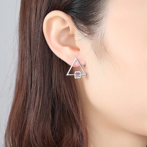 Wholesale Triangle Shape Cube Australia Crystal Earrings 2