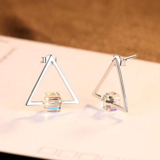 Wholesale Triangle Shape Cube Australia Crystal Earrings 4