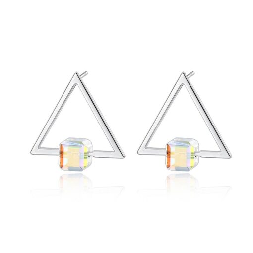 Wholesale Triangle Shape Cube Australia Crystal Earrings