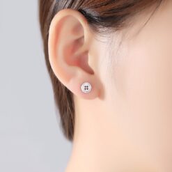 Wholesale Unique Button Shape Design Women Earrings 2