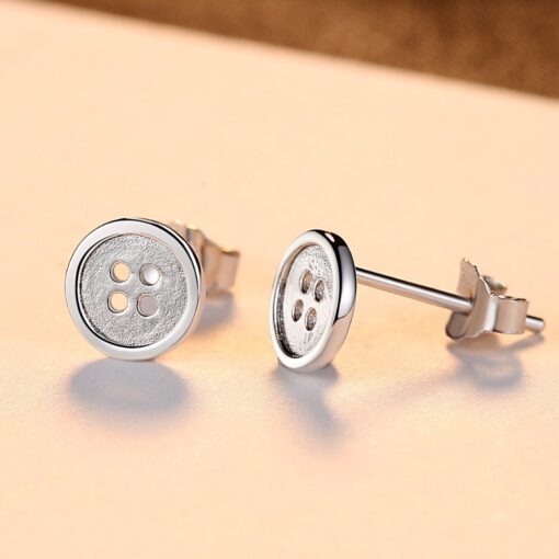 Wholesale Unique Button Shape Design Women Earrings 4