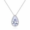Wholesale Waterdrop Silver CZ Crystal Pendant Necklace