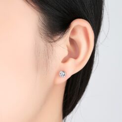 Wholesale Women Classic Single Round Cubic Zirconia Stone Earrings 1