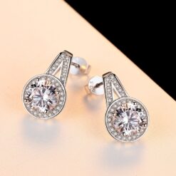 Wholesale aaa CZ Stone Diamond 925 sterling silver Stud Earrings 4