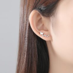 Wholesale butterfly Zirconia Womens Earrings 925 Sterling 2