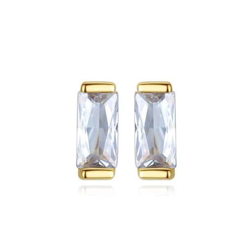 14K Gold Cubic Zircon Earrings for Trendy Woman