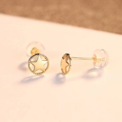 14K Gold Earrings Hollow Star Design Women Jewelry Wholesale 5