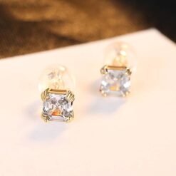14K Gold Earrings with Cubic Zircon for Girls 4