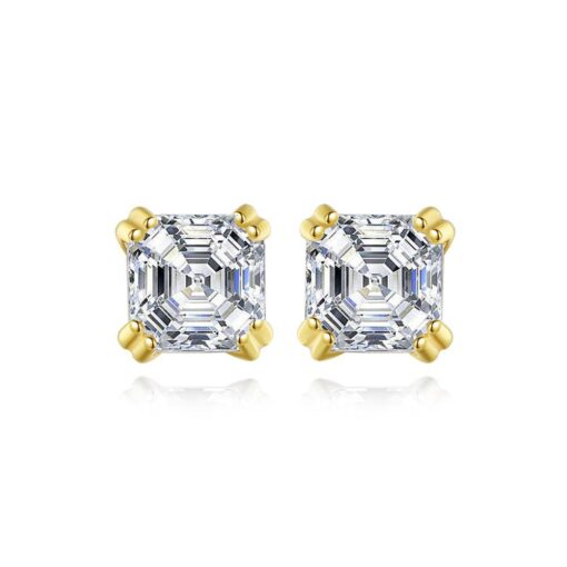14K Gold Earrings with Cubic Zircon for Girls