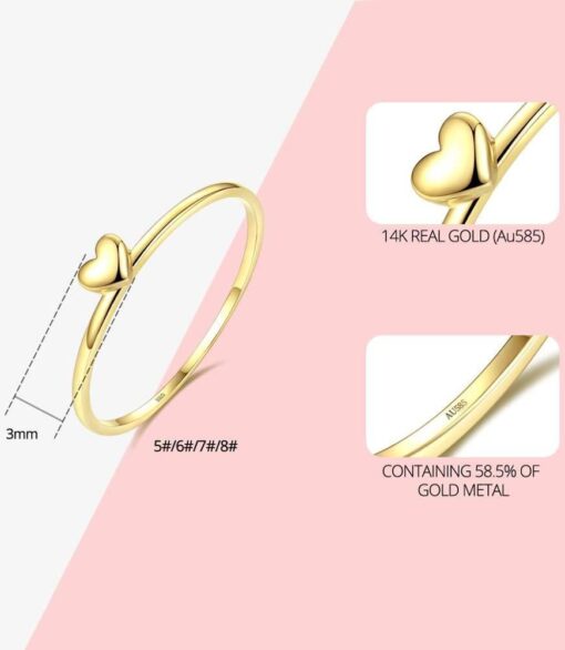 14K Gold Heart Shape Ring Wedding Jewelry Wholesale 1
