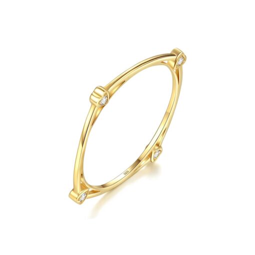 14K Gold Luxury Heart Shape Love Ring AAA Zircon Wholesale