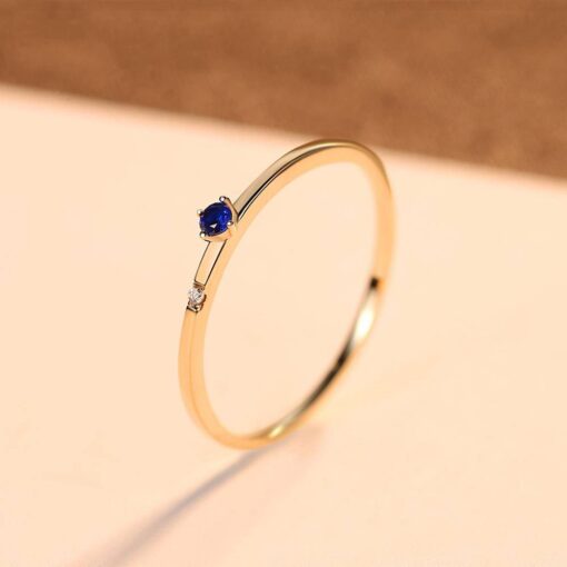 14K Gold Rings with Luxury Blue and White AAA Cubic Zircon 3