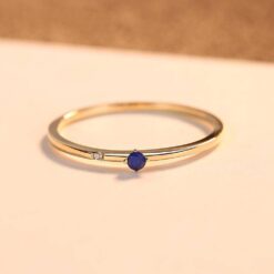 14K Gold Rings with Luxury Blue and White AAA Cubic Zircon 4