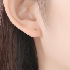 14K Gold Simple Design Stud Earrings for Women 2