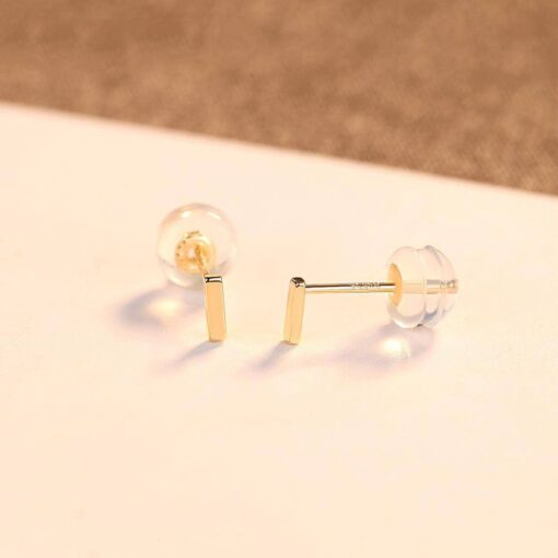 14K Gold Simple Design Stud Earrings for Women 3
