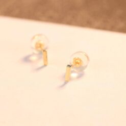 14K Gold Simple Design Stud Earrings for Women 4